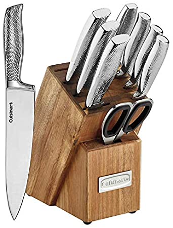 Cuisinart MAIN-43205 10-Piece Hammered Handle Knife Block Set, 2, grey