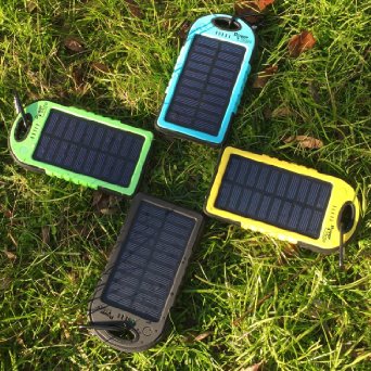 PowerMate Solar Cell Phone Charger Dual USB Port Power Bank 5000mAh Portable Solar Charger for Cell Phone, Tablet, Camera, iPhone, iPad [Water-Resistant,Shock-Resistant and Dust-Proof]