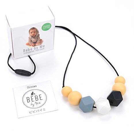 Bebe by Me 'Okinawa' Designer Teething Necklace & Gift Box - JPN Maple & Pearl
