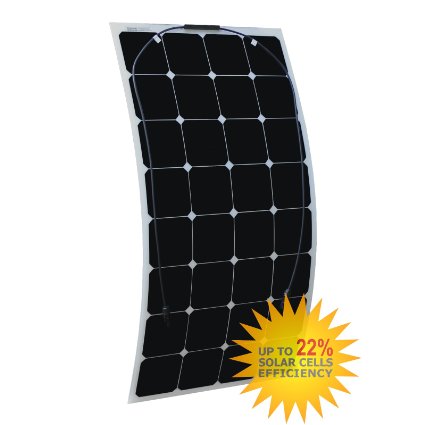 100W Photonic Universe flexible solar panel made of back-contact cells, for a motorhome, caravan, campervan, rv, lorry, trailer, or for a boat/yacht, or an off-grid solar power system