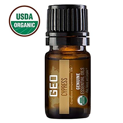 Cypress Organic Essential Oil | Counteracts Infections of Nose, Throat, Bronchi, Antibiotic | 5 ml | USDA Organic. Certified by CCOF | Sold by GEO Essential