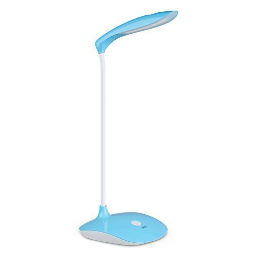 Vinsun Smart Touch Control LED Desk Lamp Rechargeable Battery USB Powered Eye Care Lamp Dimmable Reading Light Book Light Adjustable Brightness for Table Office Home Dorm Blue