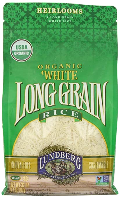 Lundberg White Rice, Long Grain, Gluten Free, Organic, 32 Ounce (Pack of 1)