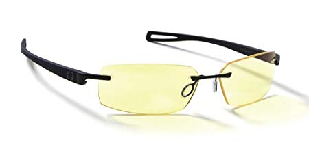 Gunnar Optiks R6638-C001Z Edge Rimless Advanced Computer Glasses with Squared Off Lenses and Amber Tint, Onyx Frame Finish