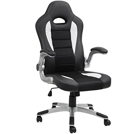 Barton Executive Computer Desk Chair, Racing Car Gaming Chair (black)