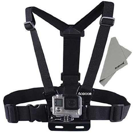 Aodoor adjustable Elastic Body Shoulder Chest Harness Strap Belt Mount for Gopro Hero 1 2 3 3 4 Sprots Camera Sjcam Sj4000 Sj5000 Sj5000black