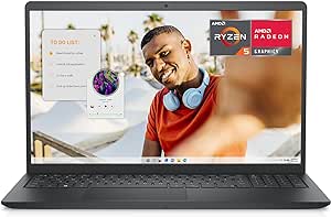 Dell Inspiron 15 3535 Ordinateur Portable 15.6" FHD (1920 x 1080), Processeur AMD Ryzen 5 7520U, Graphique AMD Radeon, RAM 8Go, SSD 512Go, Windows 11 Home, Clavier AZERTY Français, Noir