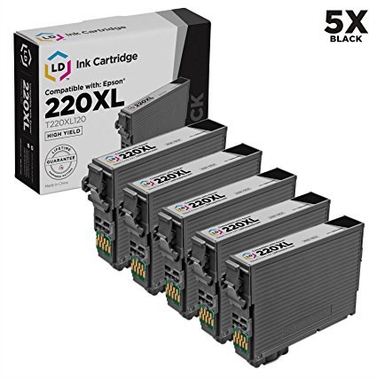LD Products Remanufactured Ink Cartridge Replacement for Epson 220 ( Black , 5-Pack )