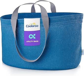 Coolaroo Heavy Duty Extra-Large Tote Bag for Beach, Pool, Picnic, Grocery and Shopping, Sky Blue