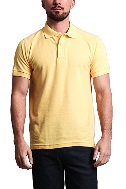 G-Style USA Men's Solid Color Carded Pique Polo Shirt