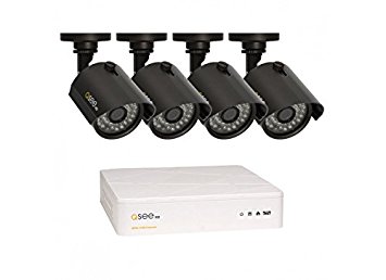 Q-See QTH41-4Z3-1 HD Analog Surveillance System 4-Channel DVR with 1TB Hard Drive, 4-720p Security Cameras, Black