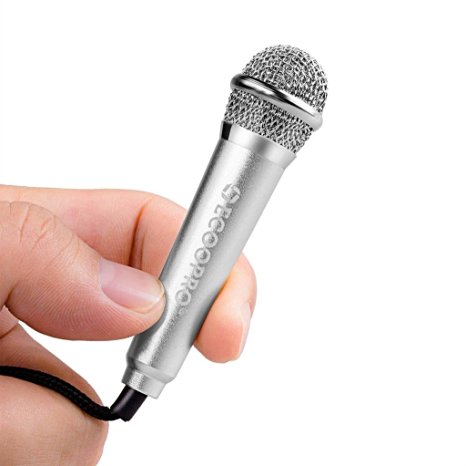 ECOOPRO Mini Cardioid Vocal Microphone for Recording, Internet Chatting on PC, Tablets, Smartphones, Laptops Silver