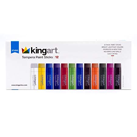 KINGART Tempera Paint Sticks - Set of 12