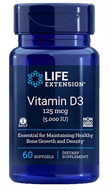 Life Extension Vitamin D3 5000 IU, 60 Softgels - 4-Pak