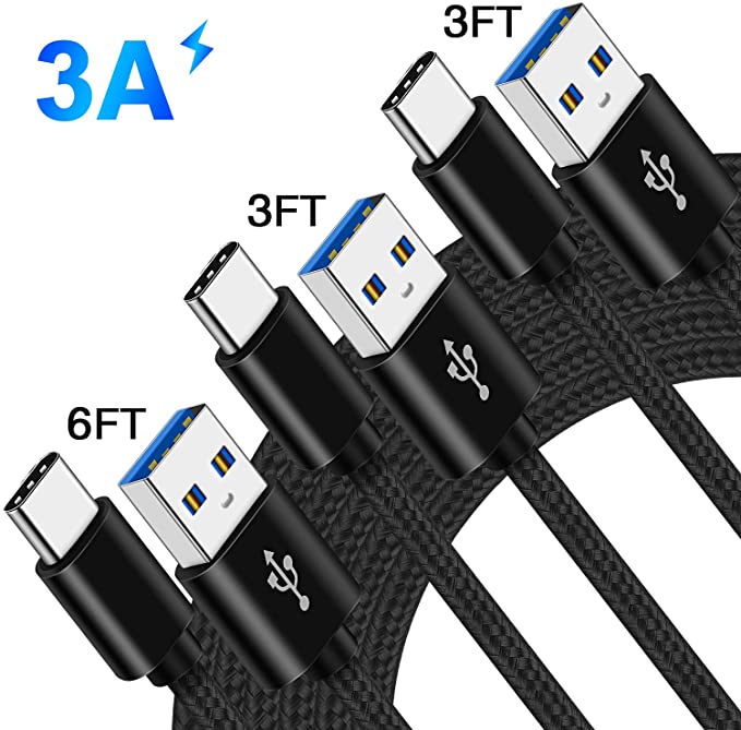Type C Charger Cord Cable for Samsung A21 A11 S20 Plus Ultra Galaxy Note 10 10  20 A10E A20 A50 S10 Plus S10E A31 A41 LG Stylo 6 4 5 V40 G8 Thinq,3A USB C Fast Charge Charging Phone Power Wire 3-3-6FT
