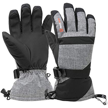 Alpine Swiss Mens Waterproof Gauntlet Ski Gloves Winter Sport Snow Boarding Windproof Warm 3M Thinsulate