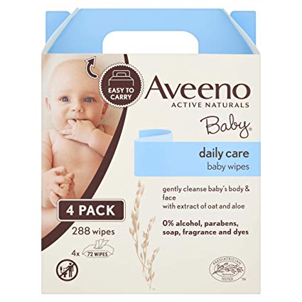 Aveeno Baby Wipes, 288-Count, 4 Pack