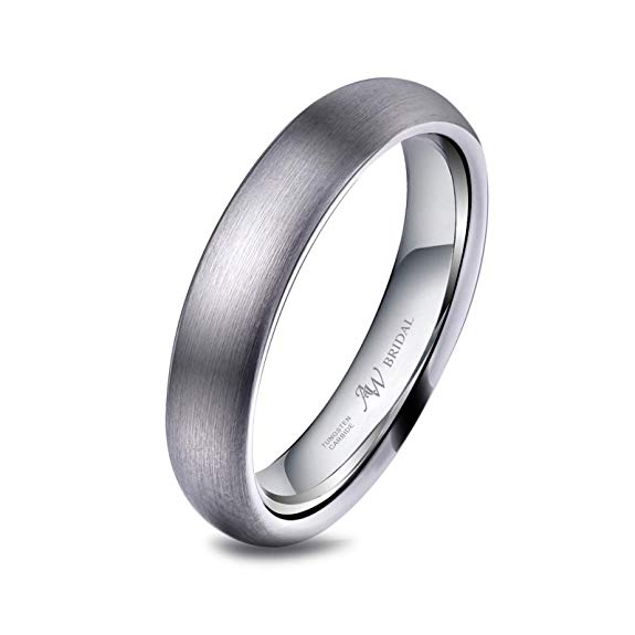 AW Tungsten Carbide Ring Wedding Band Engagement Ring, Silver/Rose Gold/Gold Wedding Ring, 2-8mm, Size 5-15