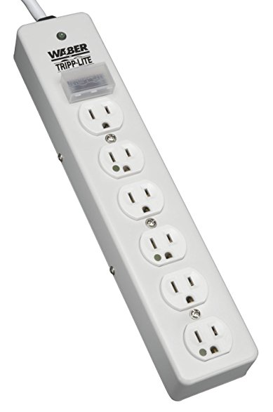 Tripp Lite 6 Outlet Medical-Grade Surge Protector, Hospital-Grade, 6ft Cord, NOT for Patient Care Areas, (SPS606HGRA)