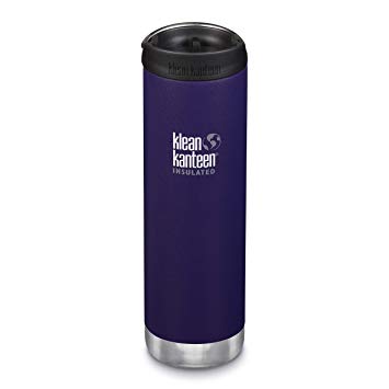 Klean Kanteen TKWide Stainless Steel Double Wall Insulated Water Bottle with TKWide Café Cap, 20-Ounce, Kalamata