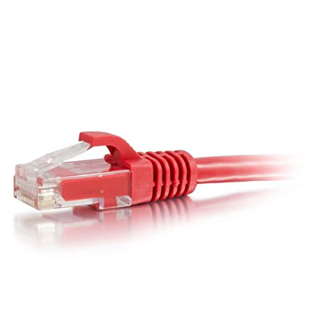 C2G/Cables to Go 27180 Cat6 Snagless Unshielded (UTP) Network Patch Cable, Red (1 Foot/0.30 Meters)