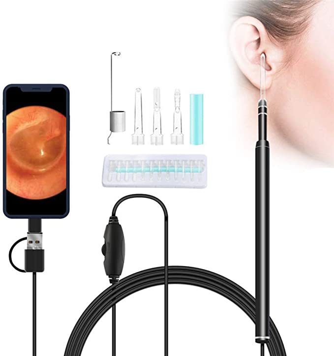 Rehomy Ear Otoscope, Digital Ear Cleaner Ear Scope Camera with 6 LED Lights Earwax Cleaning Kit, Works with Android, Winows, Mac