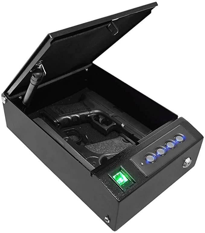 Stealth SwiftVault 2.0 Quick Access Biometric Pistol Safe Auto-Open Lid Fingerprint Handgun Safe