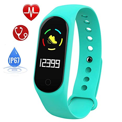 Leegoal Waterproof Fitness Tracker Watch, Color Screen Activity Tracker with Heart Rate Monitor, Bluetooth Smart Bracelet with Sleep Monitor/Activity Tracker/Pedometer for Women Men Kids Android/iOS