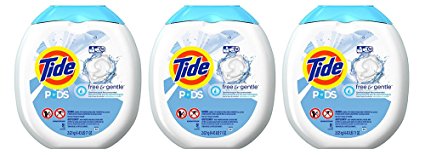 Tide PODS irEib HE Turbo Laundry Detergent Pacs, Free & Gentle (3 Pack)