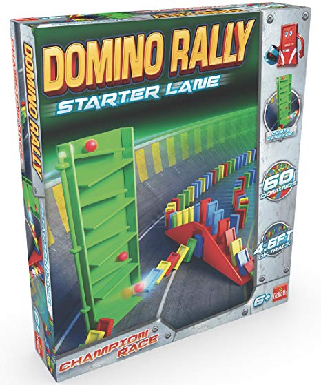 Goliath Games Domino Rally Starter Lane - Dominoes for Kids - Classic Tumbling Dominoes Set