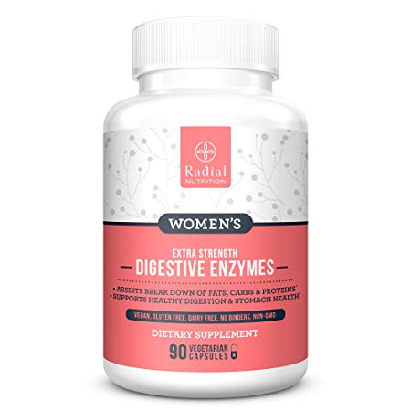 Women's Digestive Enzymes – Vegan Vegetarian Supplement with Probiotics Protease Bromelain & Natural Gut Enzymes for Women – All Natural IBS Relief, Leaky Gut Repair – Stop Bloating Fast