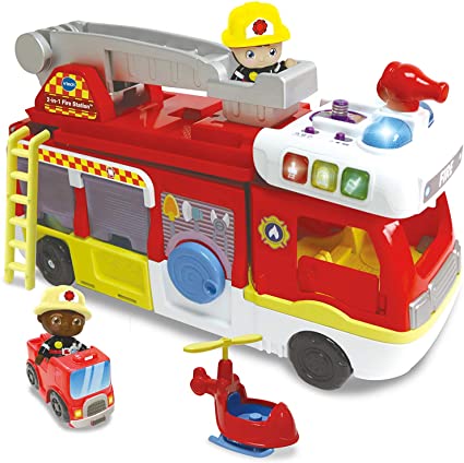 VTech Toot-Toot Friends 2-in-1 Fire Station, Toy Kids Car with Sounds and Phrases, Baby Music Toy for Role-Play Fun, Imaginative Learning Games for Boys and Girls Aged 12 Months