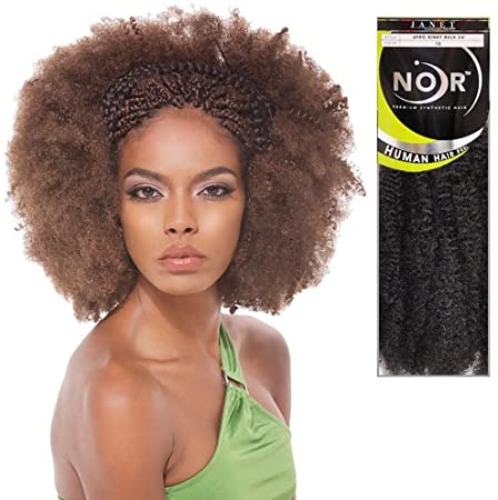 Janet Collection Synthetic Hair Braids Noir Afro Kinky Bulk 24" (M1B/27)
