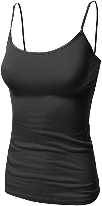 Awesome21 Women's Basic Solid Camisole Tank Tops with Adjustable Straps