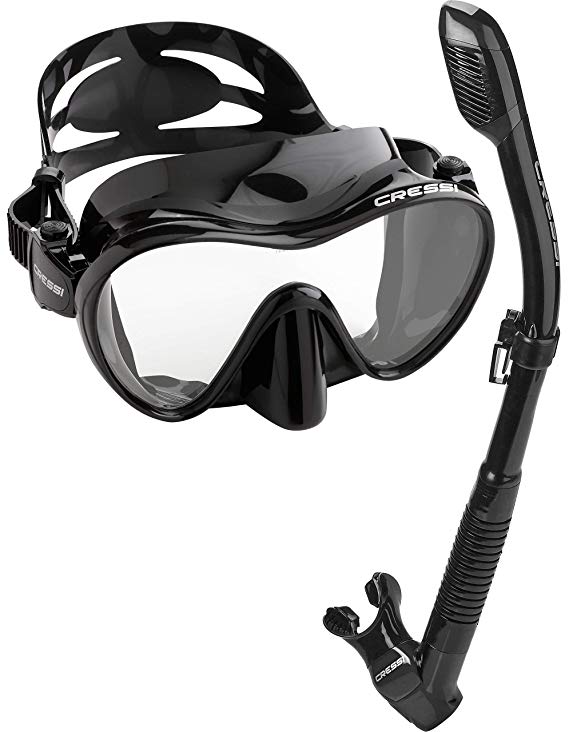 Cressi Scuba Diving Snorkeling Kit - Freediving Mask & Dry Snorkel | F1 & Supernova Dry: Designed in Italy