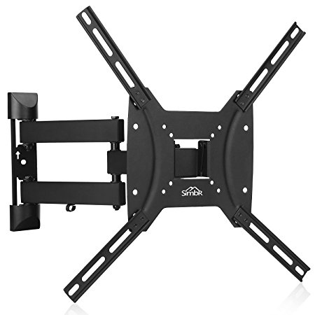 SIMBR TV Wall Mount Bracket for Most 17"-55" LED LCD Plasma & Curved Screens Monitor, Max VESA 400x400mm up to 35kg(77 lbs) with Full Motion Tilt and Swivel Cantilever Arm