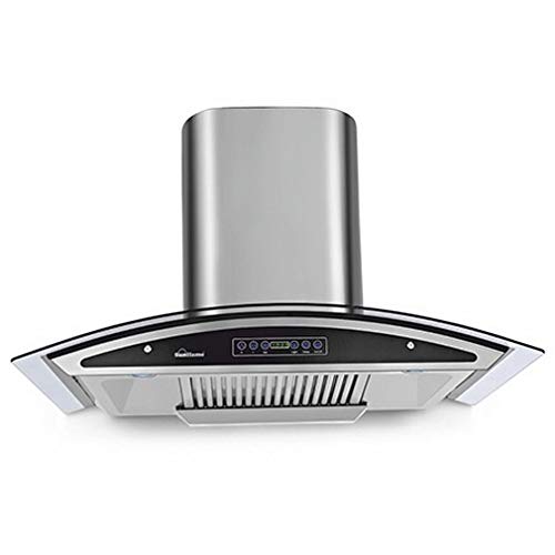 SUNFLAME 60cm 1100 m3/hr Ductless Chimney (Innova60AC, 2 Baffle Charcoal Filters, Touch Control, Steel/Grey)
