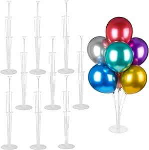 9 Sets Balloon Stand Kits, Balloon Sticks Holder with Base for Table Graduation Birthday Baby Shower Gender Reveal Party Decorations