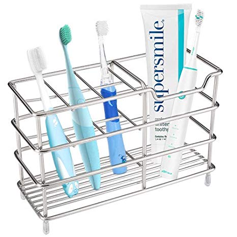 I&HE Premium Bathroom Toothbrush Holder - 7 Slots Stainless Steel  Bathroom Toothbrush Organizer - Multi-Function StandStorage Rack for Electric Toothbrush, Toothbrush, Toothpaste, Cleanser, Razor