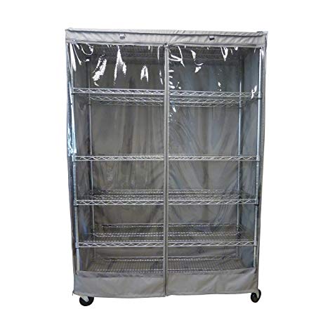 Formosa Covers Storage Shelving Unit Cover, fits Racks 60" Wx24 Dx72 H one Side See Through Panel (Cover only)