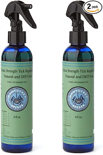 Nantucket Spider 2 Pack | 8 oz Extra Strength Natural Tick Repellent | Natural Tick Repellent for People | Made in USA | Essential Oils Tick Repellent