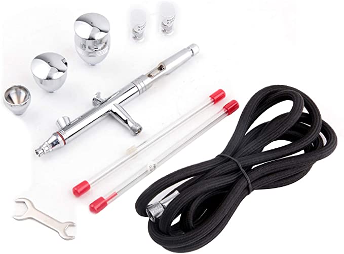 TIMBERTECH Airbrush, Multi-Purpose Airbrush Kit, AG-183K Dual-Action Gravity Feed Airbrush kits with 0.3/0.5/0.8mm Needles, 2/5/13CC Fluid Cup for Cake Decorating, Painting, Tattoo, Models Art and Craft Projects