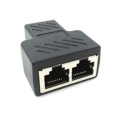 Dreamvasion® Network Adapter RJ45 Female to 2 Female Port CAT 5/CAT 6 LAN Ethernet Socket Splitter Connector Adapter