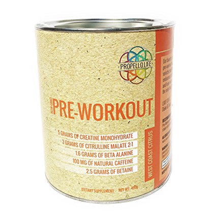 Propello Life Non-GMO, Pre-Workout, West Coast Citrus, 450 Grams