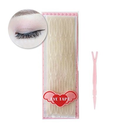 Ultra Invisible Fiber Lace Double Eyelid Tape/Instant Eyelid Lift Tape with Free Tools Set&Eyelid Glue 125pieces(Medium)Available in 4 Sizes.Perfect for hooded eyes, mono-lid Eyes,uneven eyelids