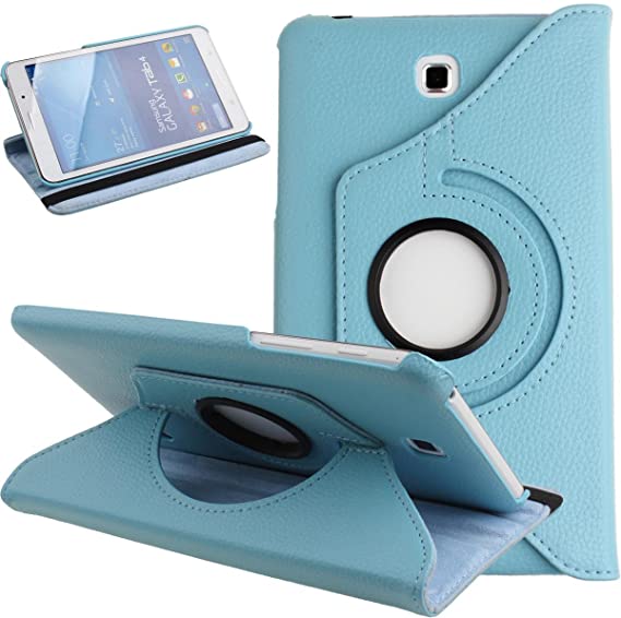Galaxy Tab 4 7.0 Case,Flip Case for Galaxy Tab 4 7-inch Tablet,Folio Nook PU Leather 360 Degree Swivel Stand Case Cover for Samsung Galaxy Tab 4 7-inch Tablet T230 /T231/ T235,Light Blue