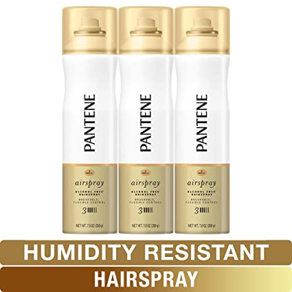 Pantene Hairspray, Smooth & Soft Finish, Pro-V Level 3 Airspray, Humidity Resistant, 7 Oz, Pack of 3