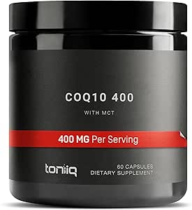 Ultra High Purity CoQ10 400mg - 98% Purified Third-Party Tested CoQ10 Supplement with MCT Oil for Added Bioavailability - High Absorption Coenzyme Q10 -Bioavailable Supplement -60 Veggie Capsules TQ