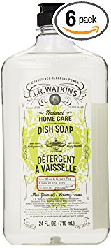 J.R. Watkins Liquid Dish Soap, Aloe & Green, Tea 24 ounce (Pack of 6)