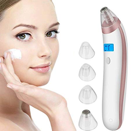Blackhead Remover Spring Bud USB Rechargeable Blackhead Vacuum Suction Extractor Pore Cleanser with 4 Probes Acne Eliminator Microdermabrasion Device